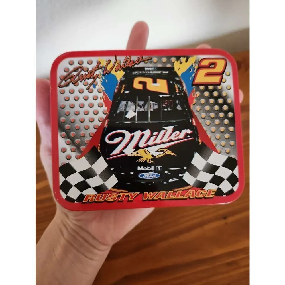 Miller car racing Rusty Wallace small metal tin canister storage container #2